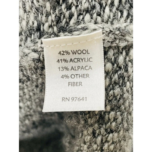 J Jill Open Cardigan Sz M Gray One Button Knit Wool Alpaca Blend Business Casual - Picture 5 of 8